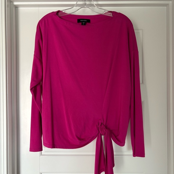 Karen Kane Women's Fuchsia Tie-Front Blouse - Picture 1 of 7